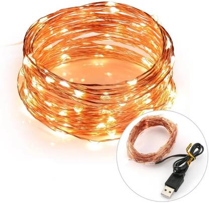 diyadecor 100 LEDs 10 m Yellow Flickering String Rice Lights