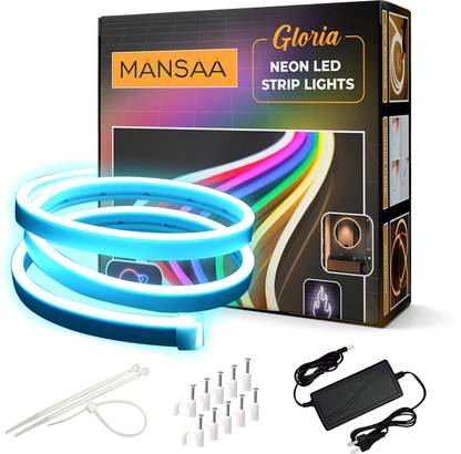 MANSAA 50 LEDs 5 m Blue Steady Strip Rice Lights