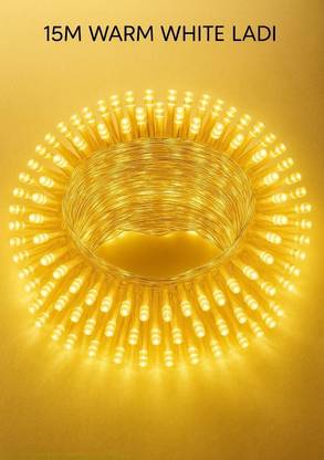 spark world 40 LEDs 11 m Yellow Steady Bulb Rice Lights  (Pack of 1)