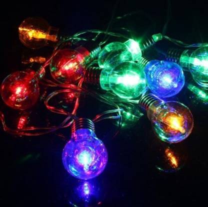 Home Delight 10 LEDs 3.81 m Multicolor Steady Bulb Rice Lights