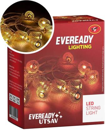 EVEREADY 15 LEDs 3 m Gold Flickering String Rice Lights