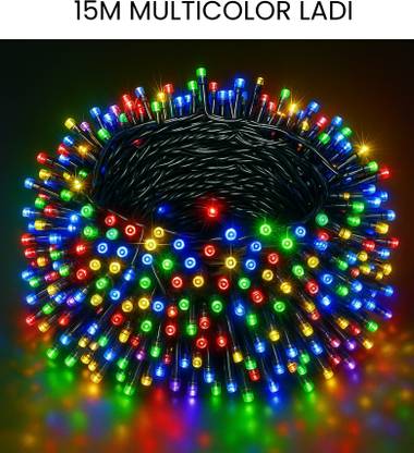 spark world 40 LEDs 11 m Multicolor Steady Bulb Rice Lights  (Pack of 1)