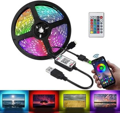 2M Smart RGB LED Strip Light Kit Multicolor For Tv (2 Meter for 40-49" TV's,USB) 60 LEDs 2 m Multicolor Flickering, Color Changing, Steady Strip Rice Lights