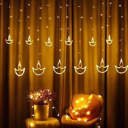 rituraj fashions 8 LEDs 4.79 m Multicolor Flickering Diya Rice Lights