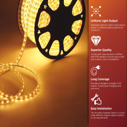 Eware 2400 LEDs 10.01 m Gold Steady Strip Rice Lights