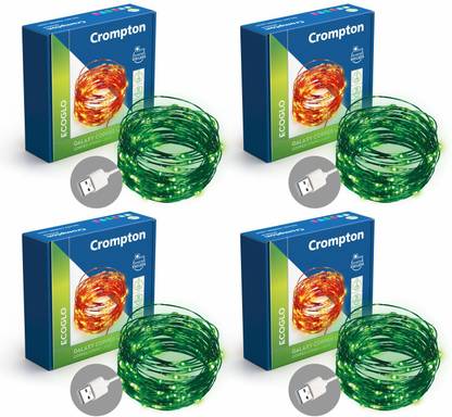 Crompton 100 LEDs 10 m Green Steady String Rice Lights
