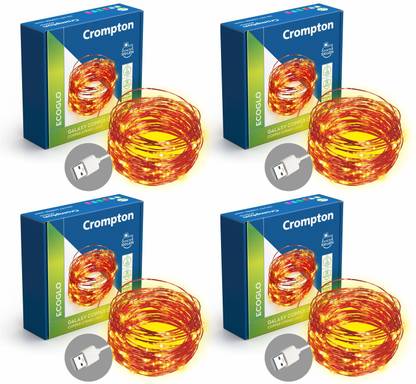 Crompton 100 LEDs 10 m Yellow Steady String Rice Lights