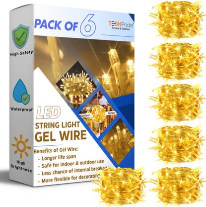 TechPride 40 LEDs 11 m Yellow Steady String Rice Lights