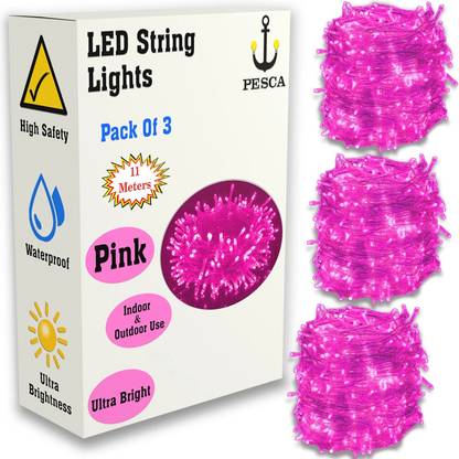 PESCA 40 LEDs 11 m Pink Steady String Rice Lights
