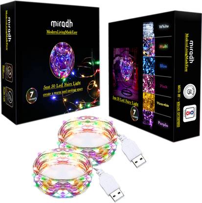 MIRADH 50 LEDs 5 m Multicolor Steady String Rice Lights