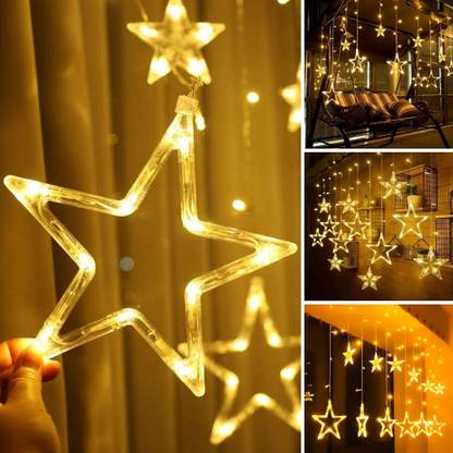 Trust Ware 138 LEDs 3 m Yellow Color Changing, Flickering, Steady Star Rice Lights