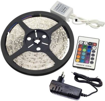 RGB Strip Light 300 LEDs 4 m Multicolor, Red, Green, Blue Color Changing, Flickering, Steady Strip Rice Lights