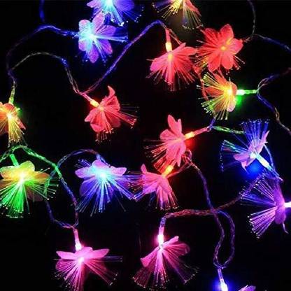 K D ENTERPRISE 16 LEDs 2 m Multicolor Steady Flower Rice Lights