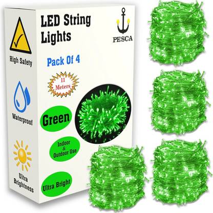 PESCA 40 LEDs 11 m Green Steady String Rice Lights
