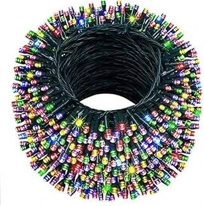 SUJ 78 LEDs 25 m Multicolor Color Changing, Flickering, Steady Bell Rice Lights  (Pack of 1)