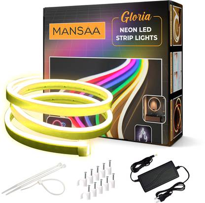 MANSAA 50 LEDs 5 m Gold Steady Strip Rice Lights