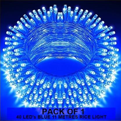 Dreamica 40 LEDs 11 m Blue Steady String Rice Lights  (Pack of 1)