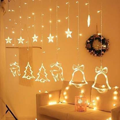 QUACE 138 LEDs 2.34 m Yellow Flickering, Steady String Rice Lights