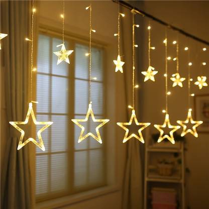 Rapri 138 LEDs 3.99 m Yellow Flickering, Steady Star Rice Lights