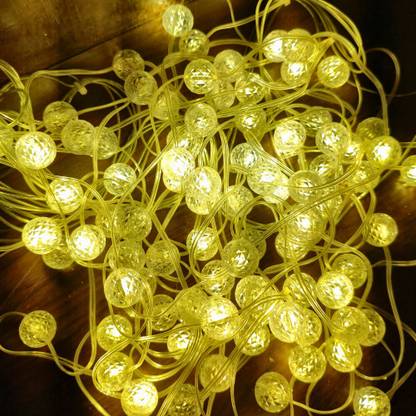 Kingdom 100 LEDs 4 m Yellow, White Steady Bulb Rice Lights