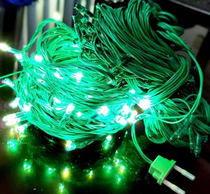 Ravbelli 38 LEDs 15 m Green Steady Christmas Tree Rice Lights  (Pack of 1)