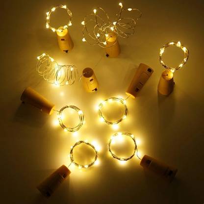 Vj Shree 20 LEDs 2 m Yellow Steady Bulb Rice Lights