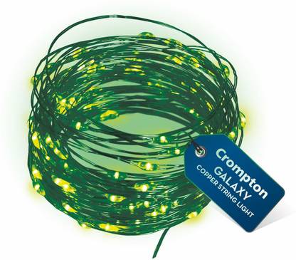 Crompton 100 LEDs 10 m Green Steady String Rice Lights