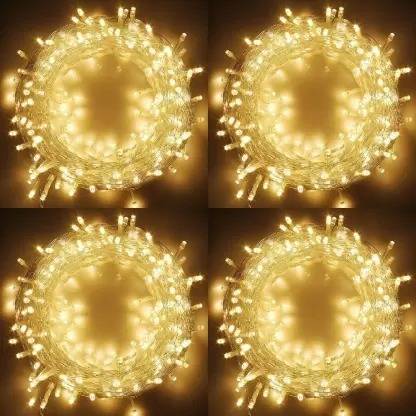 Divyam 42 LEDs 12 m Yellow Flickering, Steady String Rice Lights