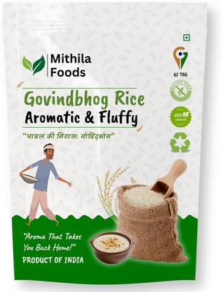 MITHILA FOODS Bihari GovindBhog Rice, For Kheer, Biryani & Pulao, Aromatic, Fluffy&Non-Sticky Basmati Rice (Full Grain, Polished)