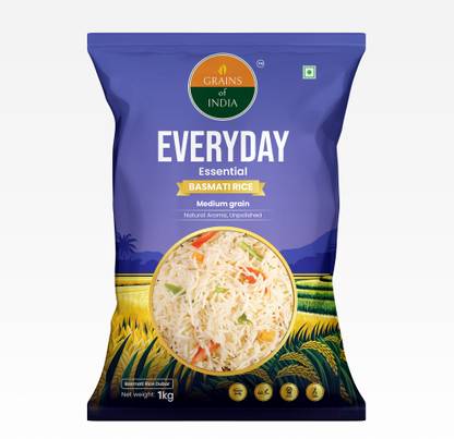 GRAINS of INDIA Everyday Essential Basmati Rice Basmati Rice (Medium Grain, Raw)