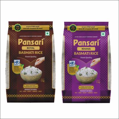 Pansari Royal & Khana Basmati rice,Extra Long Grain, Biryani Rice,Pulao Rice -2Kg Basmati Rice (Long Grain, Raw)