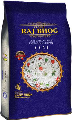 Raj Bhog ® 1121 Basmati Rice | XXXL Extra Long Grain | 2x1 Kg | Perfect for Biryani Basmati Rice (Long Grain)