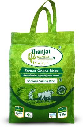 Thanjai Organics Seeraga Samba Rice, 10 Kg | Zeera Sama Rice Jeera Samba Rice (Medium Grain)