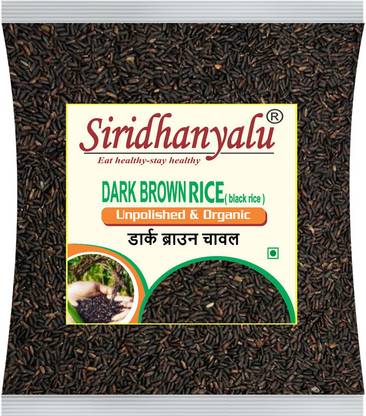 siridhanyalu Dark Brown Rice (Gwt 1Kg) Black Black Rice (Long Grain, Unpolished)