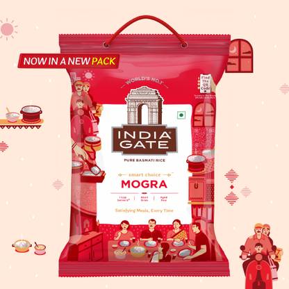 INDIA GATE 1 Cup Serves 5 Mogra | Aged Rice | Smart Choice Basmati Rice (Broken Grain, Polished)