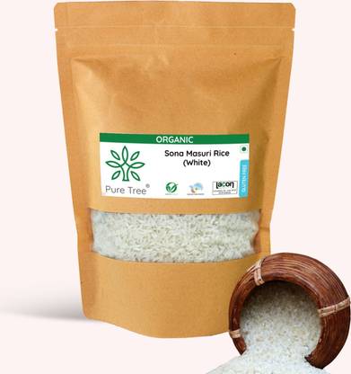 Pure Tree Organic White Sona Masoori Rice (Medium Grain, Unpolished)