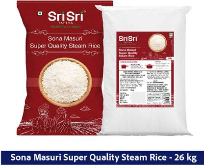 Sri Sri Tattva Sona Masuri Super Quality Sona Masoori Rice (Full Grain, Steam)  (26 kg)