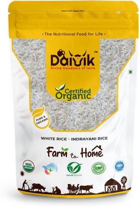 DAIVIK ORGANIC WHITE INDRAYANI RICE-5Kg Indryani Rice (Full Grain, Boiled)