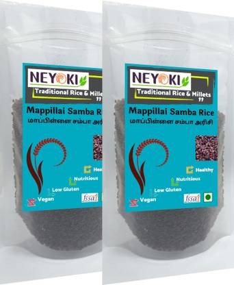 NEYOKI Mappilai Samba Rice 1kg (pack ok 2x500gm) / Red Mapillai Samba Rice (Full Grain, Unpolished)