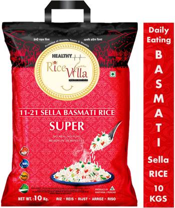 Healthy Rice Villa 11-21 Steam Basmati Rice Super 10Kg Basmati Rice (Long Grain, Parboiled)