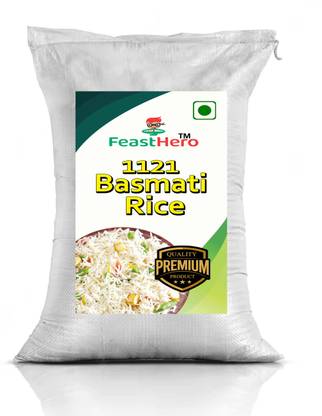 Feasthero Premium Quality 1121 Basmati Rice| Rice 25kg | Full of flavor and aroma Rice Basmati Rice (Long Grain, Steam)