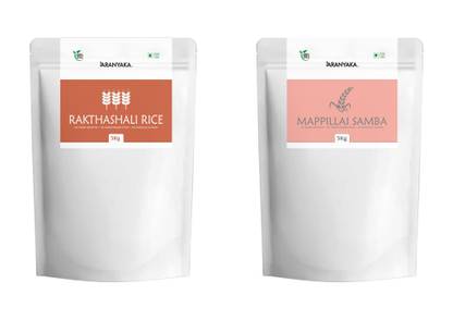ARANYAKA Mappillai Samba and Rakthashali BOILED Red Rice Combo | 5kg Each | Red Boiled Rice (Medium Grain, Unpolished)