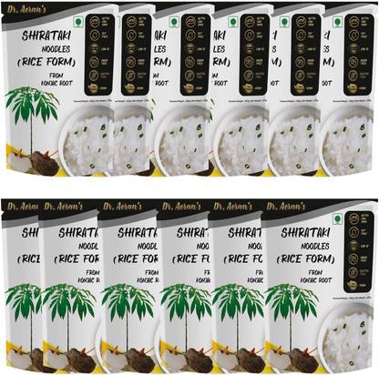 Dr. Aeran's Shirataki rice (Pack of 12) | Diabetes Friendly | Sugar Free | 100% Vegan Rice (Long Grain, Polished)