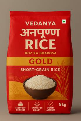 Vedanya Annapurna Gold Rice - Everyday Goodness & Nourishment | Ideal for Daily Cooking| Parmal Rice (Small Grain)