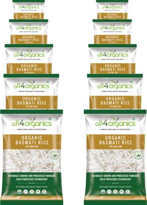 all4organics Premium Basmati 1121 Rice 10kg|Extra Long Grain||Cold Pressed Basmati Rice (Full Grain, Unpolished)