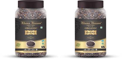 KHANA KHAZANA Organic Black Rice Goodness of Purity in Every Bite Nature's Best Rice (2kg) Black Black Rice (Long Grain, Raw)
