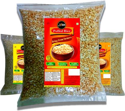 sish desi Murmura Desi Muri Snacks Combo 700gms (Packs of 3) Brown Puffed Rice (Full Grain, Parboiled)