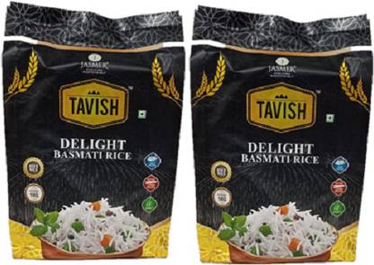 Tavish Delight Basmati rice Combo 1kg Each Pouch | Pack Of-2 | Basmati Rice (Medium Grain, Steam)