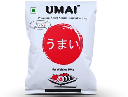 UMAI Premium Short Grain Japonica Sushi Rice -10 Kg Bag Raw Rice (Small Grain, Sticky)