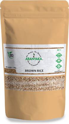 ARANYAKA Sona Masoori  Brown Rice - Medium Grain ,ParBoiled- 1.5kg Yellow Sona Masoori Rice (Medium Grain, Unpolished)
